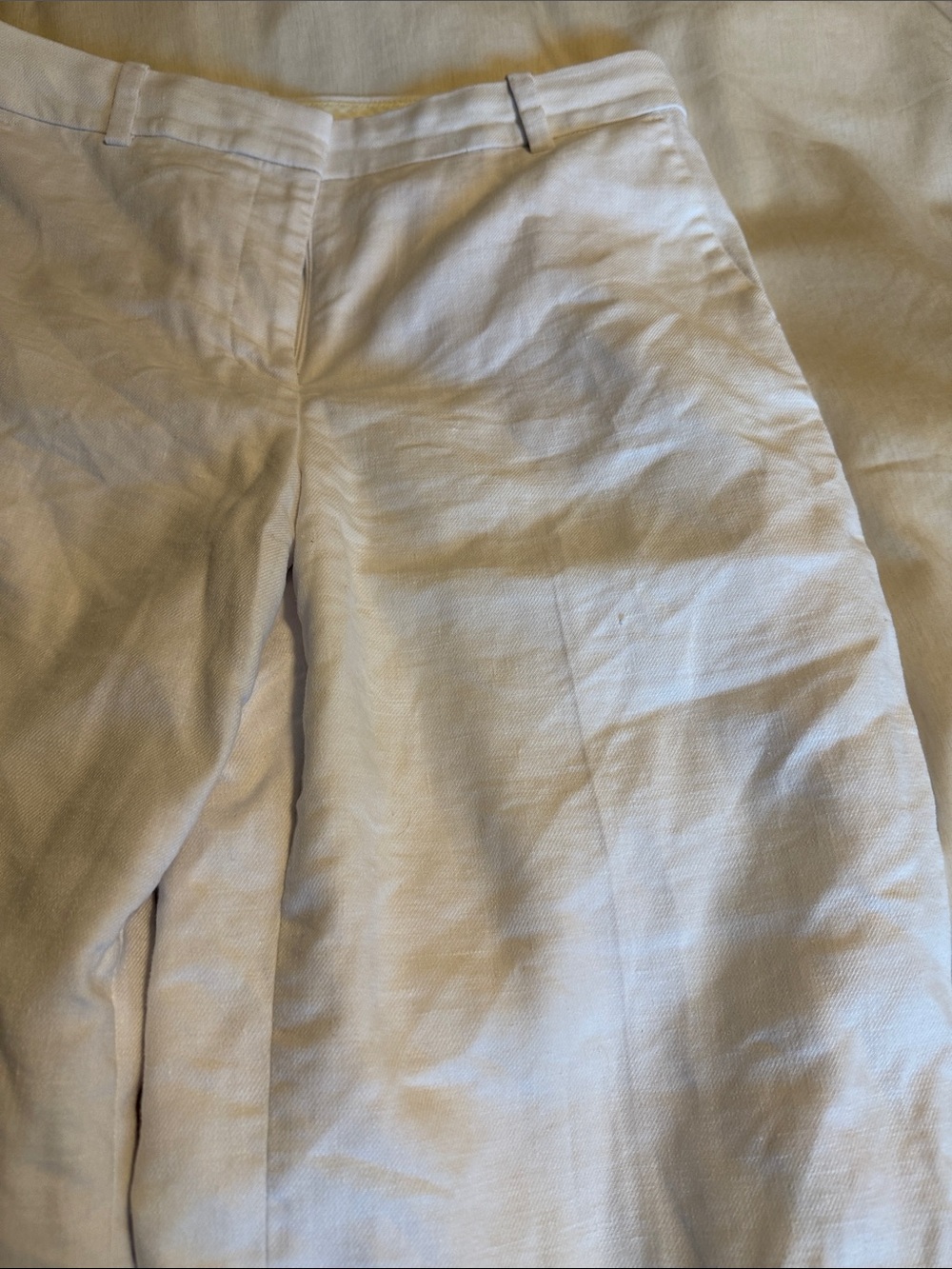 J. Crew White Wide-Leg Linen-Blend Trousers - Picture 3 of 9